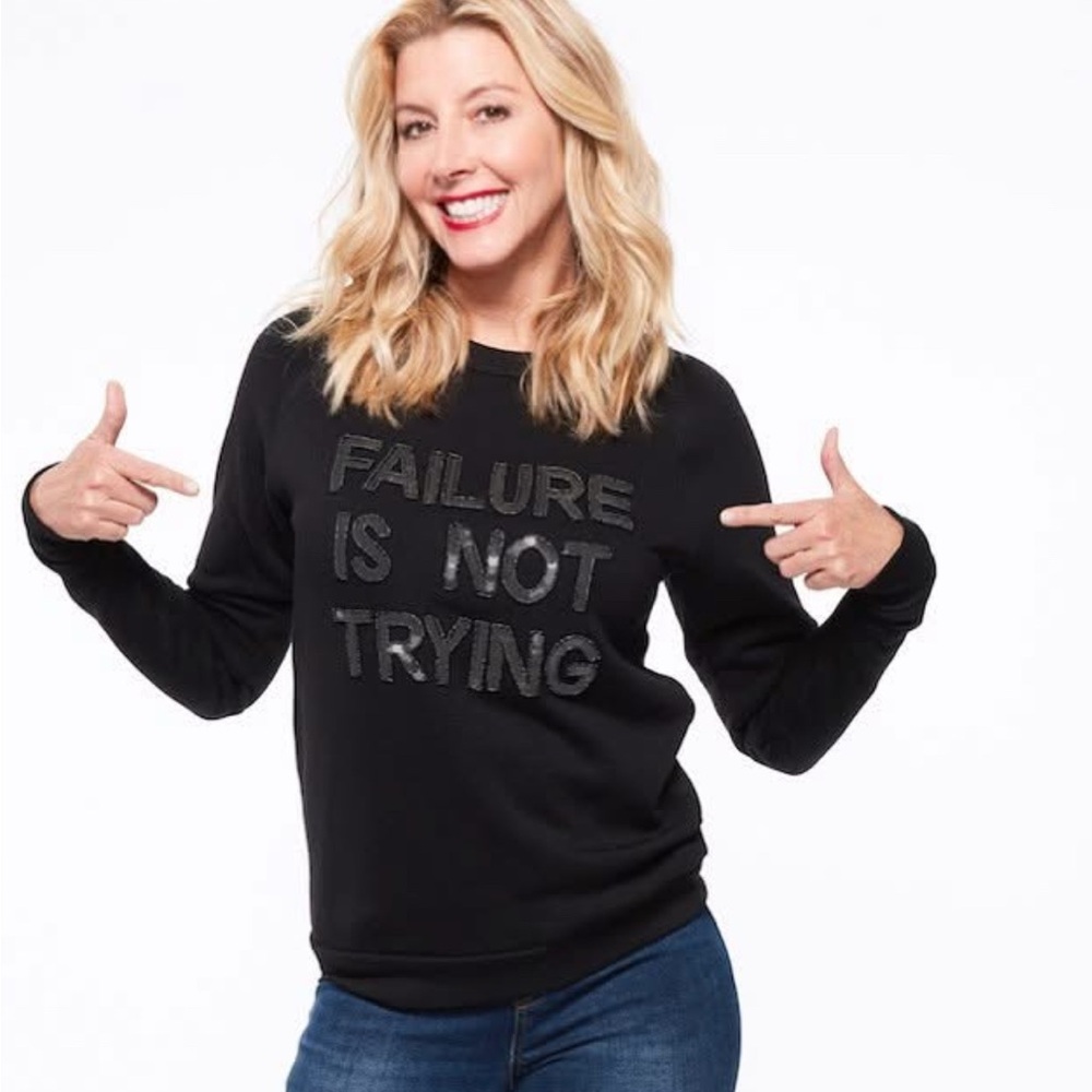 Bow & Drape + Spanx Failure Is Not Trying Black Sequin  Sweatshirt Size Small